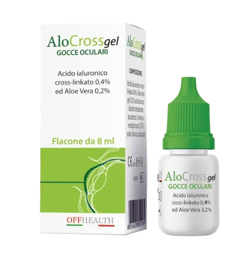 Flaconul soluției oftalmice AloCross Gel