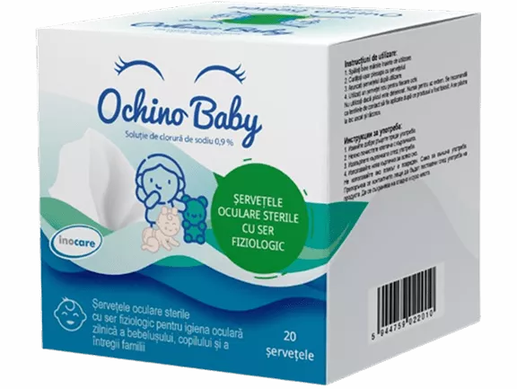 Cutia cu șervețele oculare sterile pentru bebeluși Ochino Baby